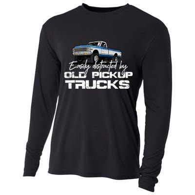 Easily Distracted By Old Pickup Trucks For Retro Cooling Performance Long Sleeve Crew
