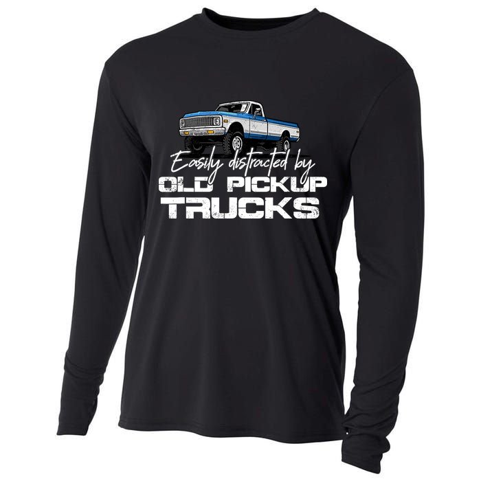 Easily Distracted By Old Pickup Trucks For Retro Cooling Performance Long Sleeve Crew
