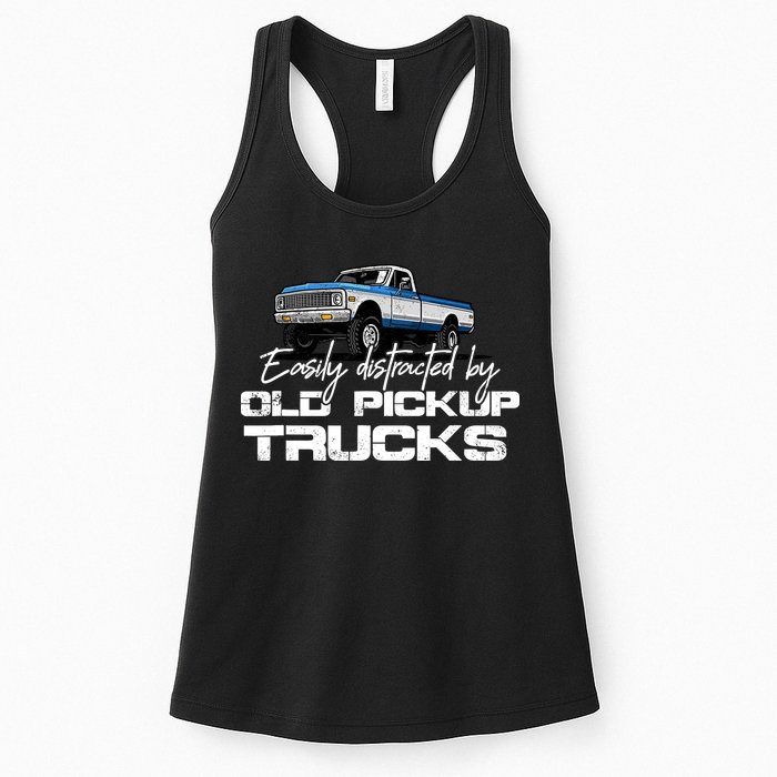 Easily Distracted By Old Pickup Trucks For Retro Womens Tank Top