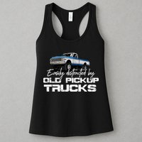 Easily Distracted By Old Pickup Trucks For Retro Womens Tank Top