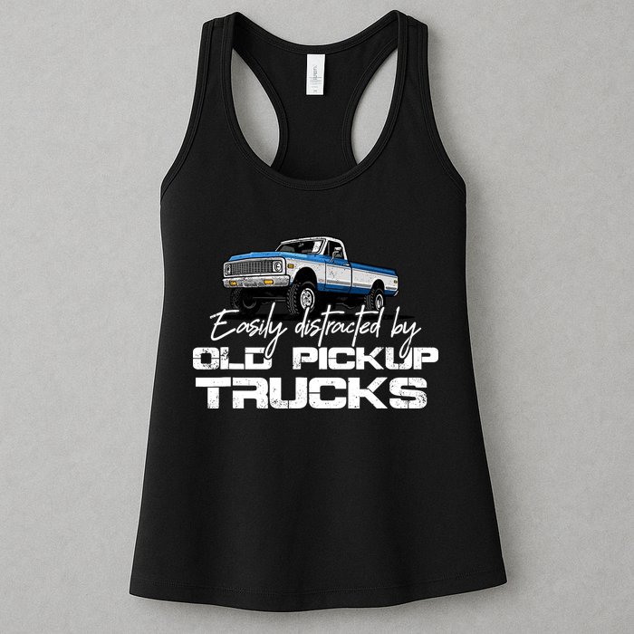 Easily Distracted By Old Pickup Trucks For Retro Womens Tank Top