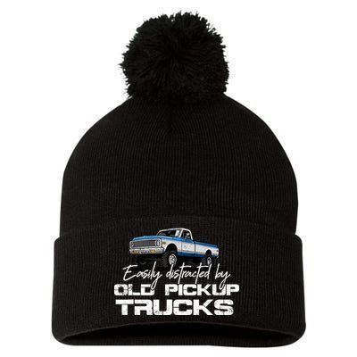 Easily Distracted By Old Pickup Trucks For Retro Pom Pom 12in Knit Beanie