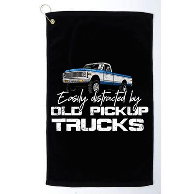 Easily Distracted By Old Pickup Trucks For Retro Golf Towel