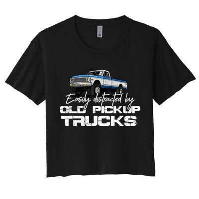 Easily Distracted By Old Pickup Trucks For Retro Crop Top