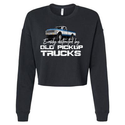 Easily Distracted By Old Pickup Trucks For Retro Cropped Pullover Crew