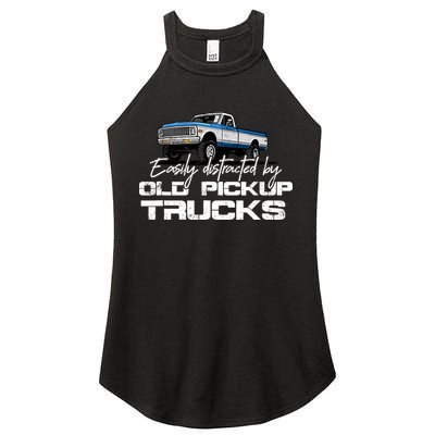 Easily Distracted By Old Pickup Trucks For Retro Women's Perfect Tri Rocker Tank