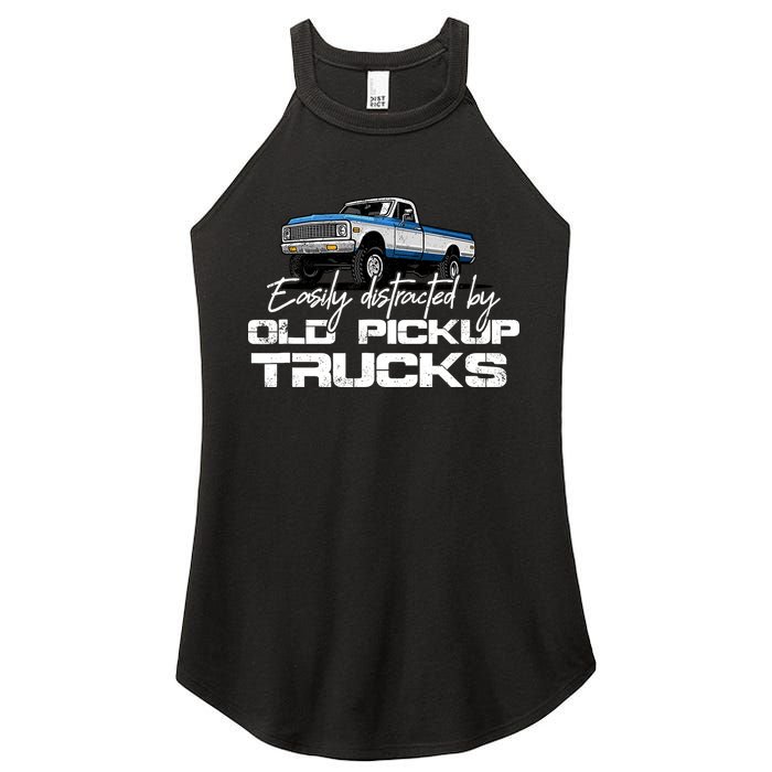 Easily Distracted By Old Pickup Trucks For Retro Women's Perfect Tri Rocker Tank