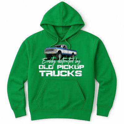 Easily Distracted By Old Pickup Trucks For Retro Hoodie