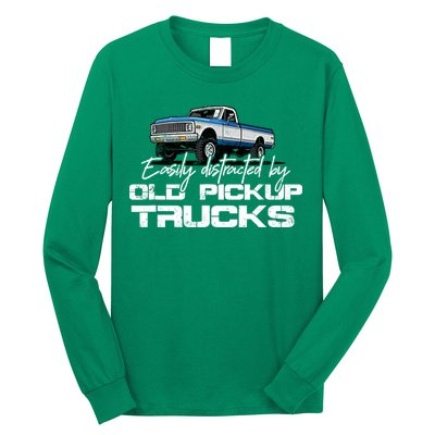 Easily Distracted By Old Pickup Trucks For Retro Long Sleeve Shirt