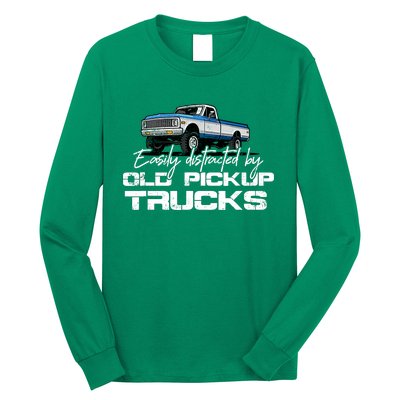 Easily Distracted By Old Pickup Trucks For Retro Long Sleeve Shirt