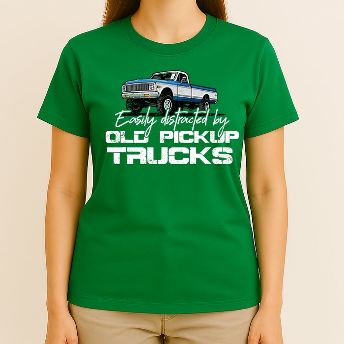 Easily Distracted By Old Pickup Trucks For Retro T-Shirt