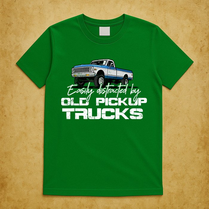 Easily Distracted By Old Pickup Trucks For Retro T-Shirt
