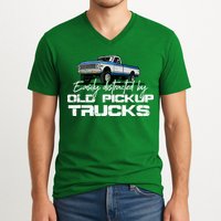 Easily Distracted By Old Pickup Trucks For Retro V-Neck T-Shirt
