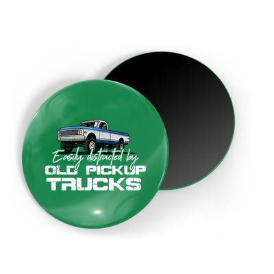 Easily Distracted By Old Pickup Trucks For Retro Magnet