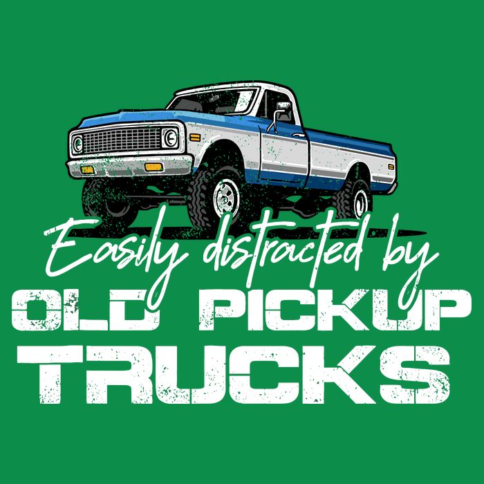 Easily Distracted By Old Pickup Trucks For Retro Magnet