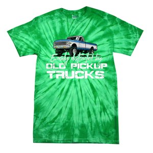 Easily Distracted By Old Pickup Trucks For Retro Tie-Dye T-Shirt