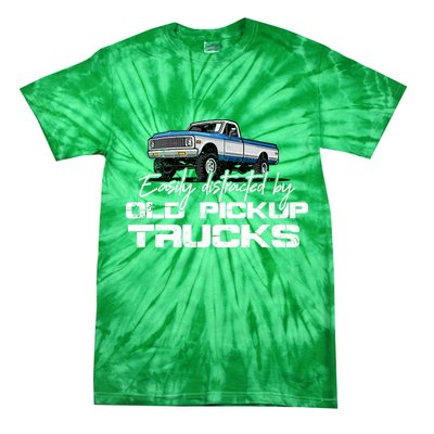 Easily Distracted By Old Pickup Trucks For Retro Tie-Dye T-Shirt