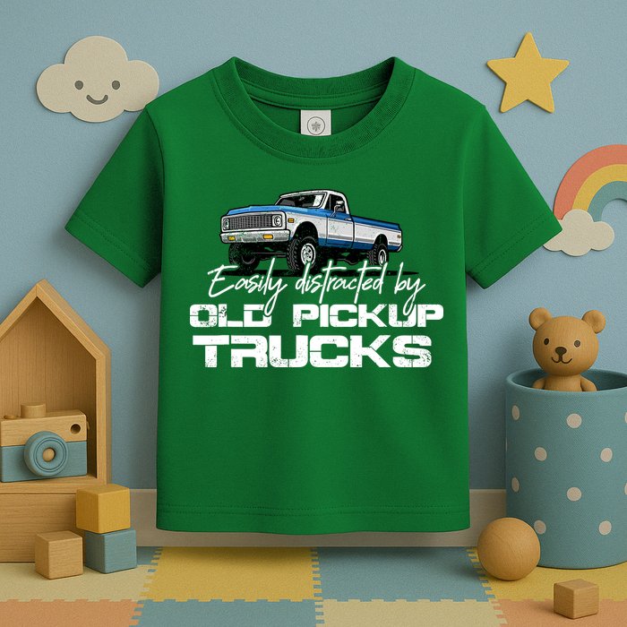 Easily Distracted By Old Pickup Trucks For Retro Toddler T-Shirt