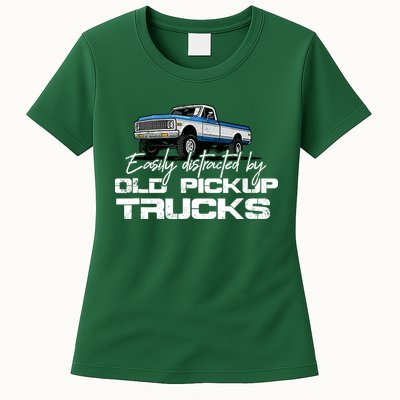 Easily Distracted By Old Pickup Trucks For Retro Womens T-Shirt