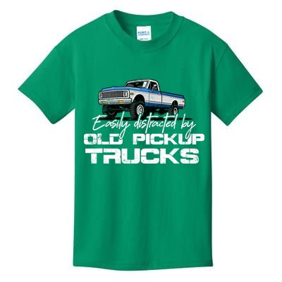 Easily Distracted By Old Pickup Trucks For Retro Kids T-Shirt