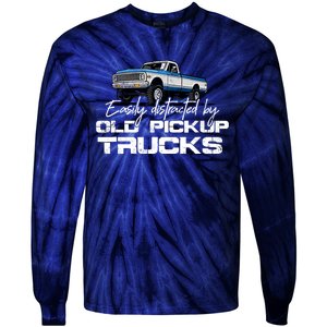 Easily Distracted By Old Pickup Trucks For Retro Tie-Dye Long Sleeve Shirt