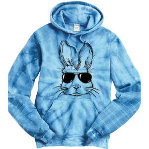 Easter Day Bunny Face With Sunglasses Tie Dye Hoodie