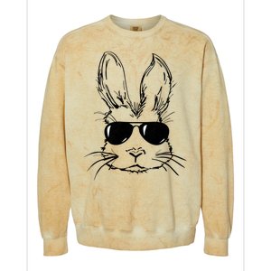 Easter Day Bunny Face With Sunglasses Colorblast Crewneck Sweatshirt