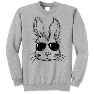 Easter Day Bunny Face With Sunglasses Tall Sweatshirt