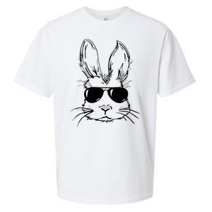 Easter Day Bunny Face With Sunglasses Sueded Cloud Jersey T-Shirt