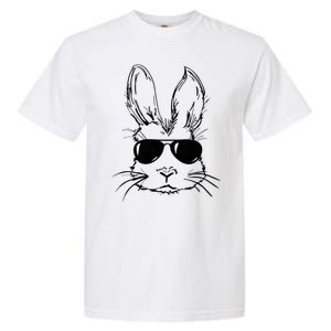 Easter Day Bunny Face With Sunglasses Garment-Dyed Heavyweight T-Shirt