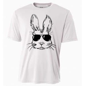 Easter Day Bunny Face With Sunglasses Cooling Performance Crew T-Shirt