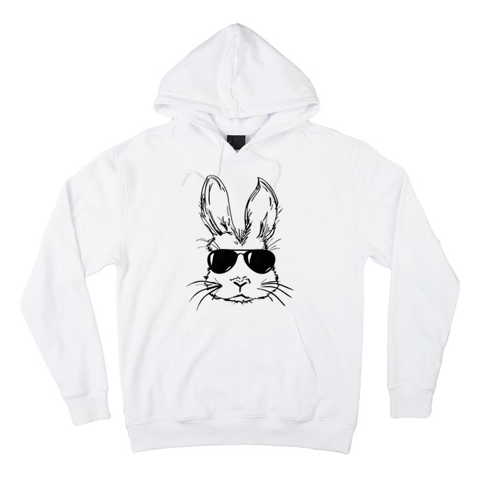 Easter Day Bunny Face With Sunglasses Hoodie