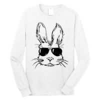 Easter Day Bunny Face With Sunglasses Long Sleeve Shirt