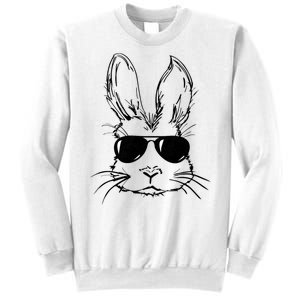 Easter Day Bunny Face With Sunglasses Sweatshirt