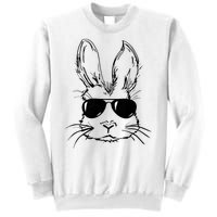 Easter Day Bunny Face With Sunglasses Sweatshirt