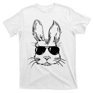 Easter Day Bunny Face With Sunglasses T-Shirt