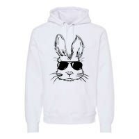 Easter Day Bunny Face With Sunglasses Premium Hoodie