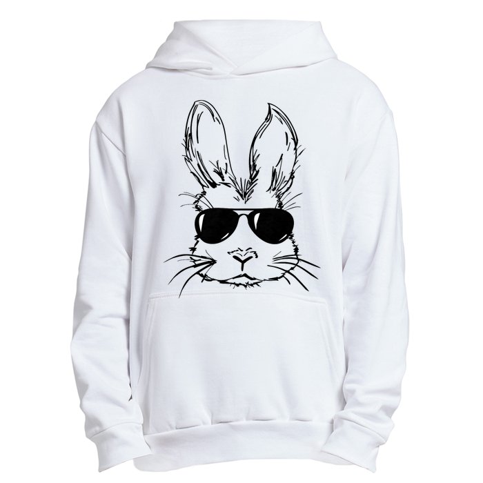 Easter Day Bunny Face With Sunglasses Urban Pullover Hoodie