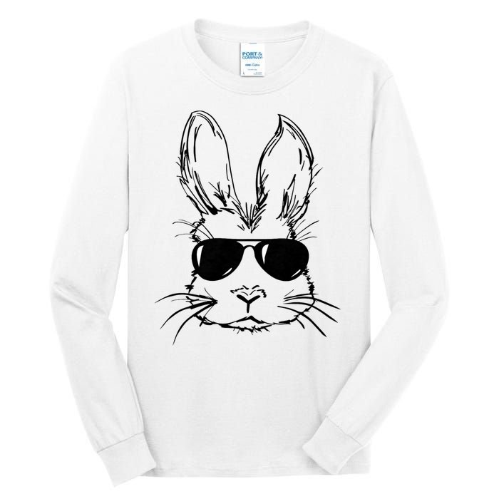 Easter Day Bunny Face With Sunglasses Tall Long Sleeve T-Shirt