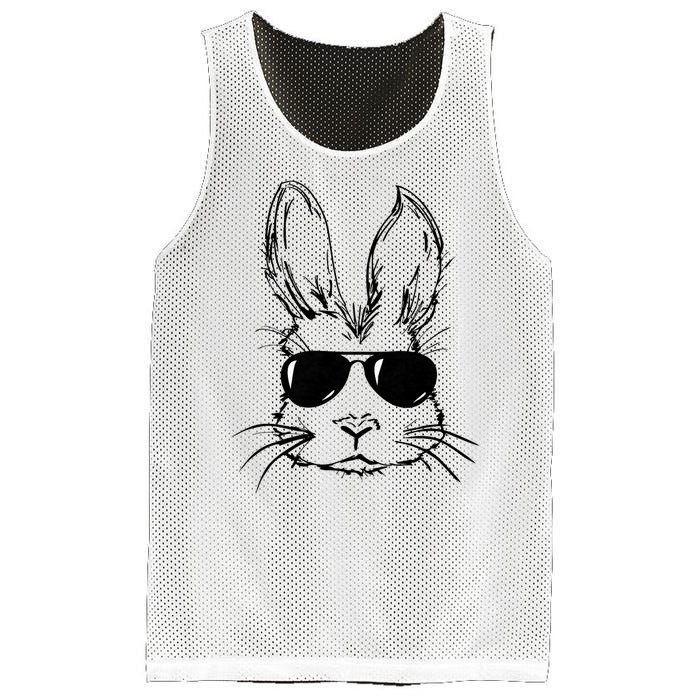 Easter Day Bunny Face With Sunglasses Mesh Reversible Basketball Jersey Tank