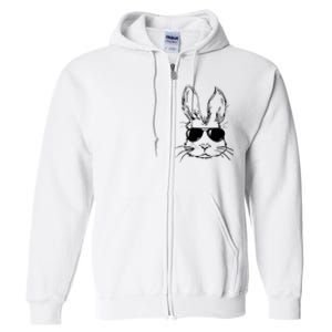 Easter Day Bunny Face With Sunglasses Full Zip Hoodie