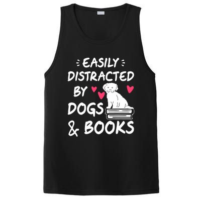 Easily Distracted By Dogs And Books Dog & Book Lover PosiCharge Competitor Tank