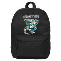 Easily Distracted By Dragons Books Funny Reading Bookworm 16 in Basic Backpack