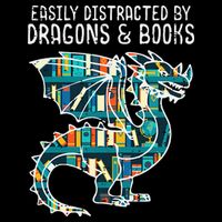 Easily Distracted By Dragons Books Funny Reading Bookworm 16 in Basic Backpack