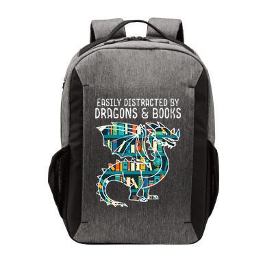 Easily Distracted By Dragons Books Funny Reading Bookworm Vector Backpack