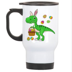 Easter Dinosaur Bunny Ears Easter Basket Stuffers Gift Stainless Steel Travel Mug