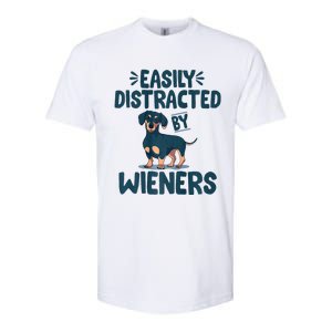 Easily Distracted By Wieners | Funny Dackel Dachshund Softstyle CVC T-Shirt