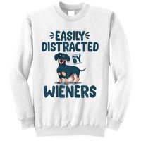 Easily Distracted By Wieners | Funny Dackel Dachshund Sweatshirt