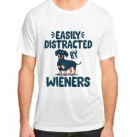 Easily Distracted By Wieners | Funny Dackel Dachshund Adult ChromaSoft Performance T-Shirt