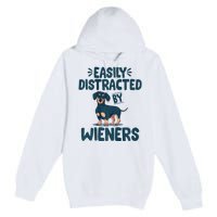 Easily Distracted By Wieners | Funny Dackel Dachshund Premium Pullover Hoodie